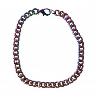Rainbow Dark Curb Single Necklace