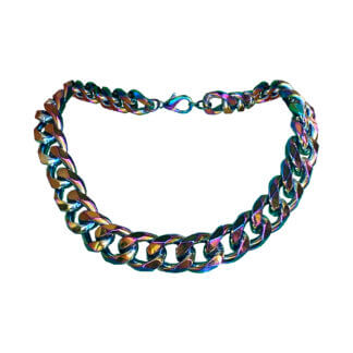 Rainbow Dark Oversized Link Necklace